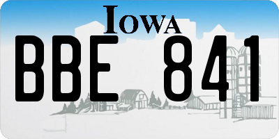 IA license plate BBE841