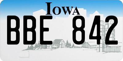 IA license plate BBE842