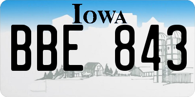 IA license plate BBE843