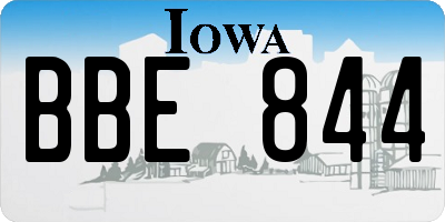 IA license plate BBE844