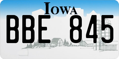 IA license plate BBE845