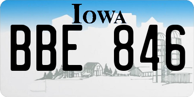 IA license plate BBE846