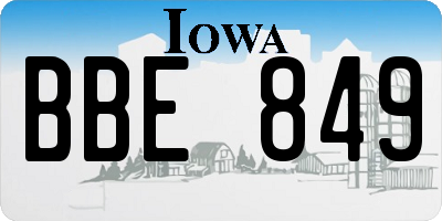 IA license plate BBE849