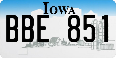 IA license plate BBE851