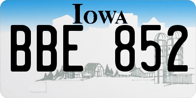 IA license plate BBE852