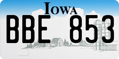 IA license plate BBE853