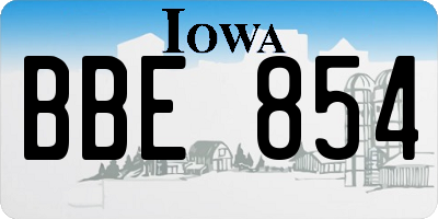 IA license plate BBE854