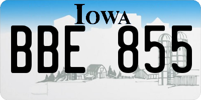 IA license plate BBE855