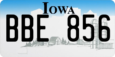 IA license plate BBE856