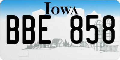 IA license plate BBE858