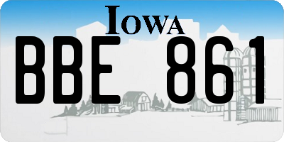 IA license plate BBE861