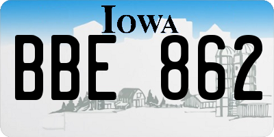IA license plate BBE862