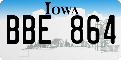 IA license plate BBE864