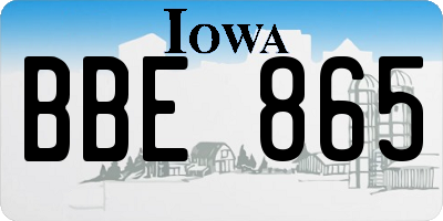 IA license plate BBE865
