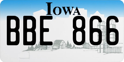 IA license plate BBE866