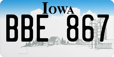 IA license plate BBE867