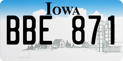 IA license plate BBE871