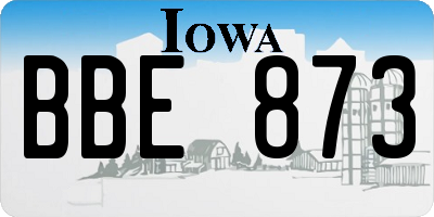 IA license plate BBE873
