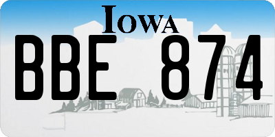 IA license plate BBE874
