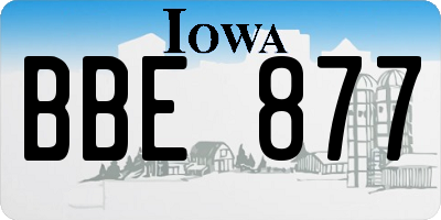 IA license plate BBE877