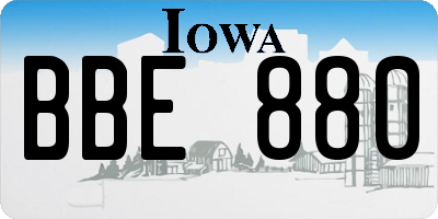 IA license plate BBE880