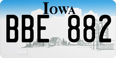 IA license plate BBE882