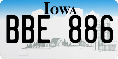 IA license plate BBE886
