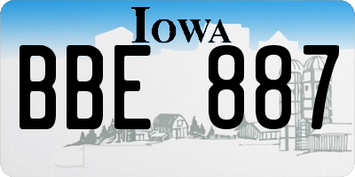 IA license plate BBE887