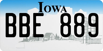 IA license plate BBE889