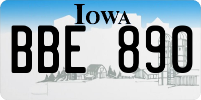 IA license plate BBE890