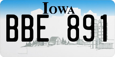 IA license plate BBE891