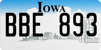 IA license plate BBE893