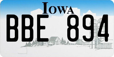 IA license plate BBE894