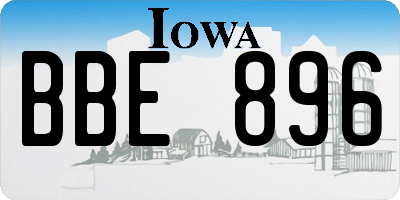 IA license plate BBE896