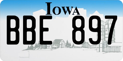 IA license plate BBE897
