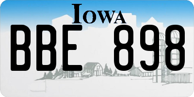 IA license plate BBE898