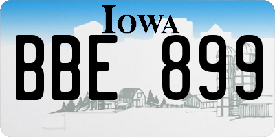 IA license plate BBE899