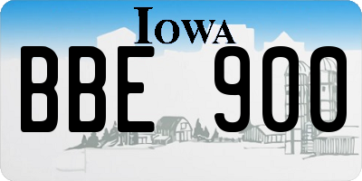 IA license plate BBE900