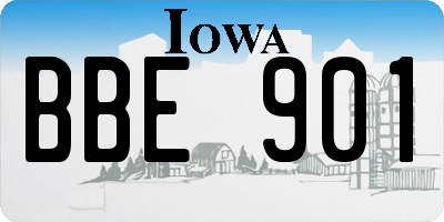 IA license plate BBE901