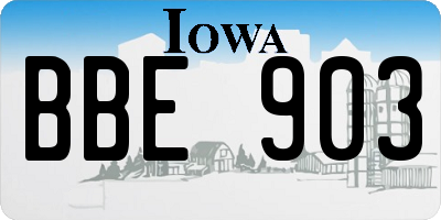 IA license plate BBE903