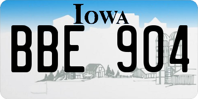 IA license plate BBE904