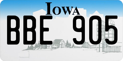 IA license plate BBE905