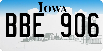 IA license plate BBE906