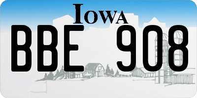 IA license plate BBE908