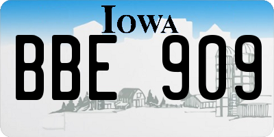 IA license plate BBE909