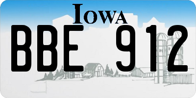 IA license plate BBE912