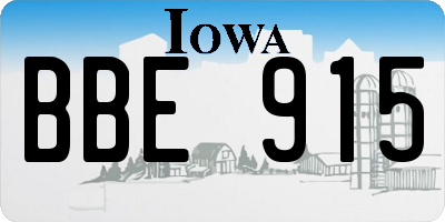 IA license plate BBE915