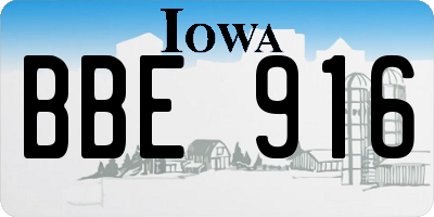 IA license plate BBE916