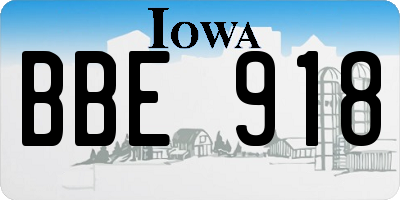 IA license plate BBE918