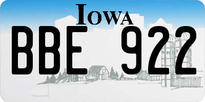 IA license plate BBE922